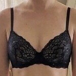 Maidenform Self Expressions Black Bra Lace Detail Push Up‎ Everyday Comfort 36C